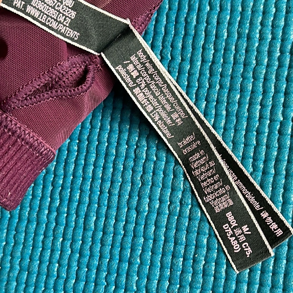 Victoria’s Secret Essential Strappy Back Sports Bralette Burgundy Heather Medium - Picture 9 of 9